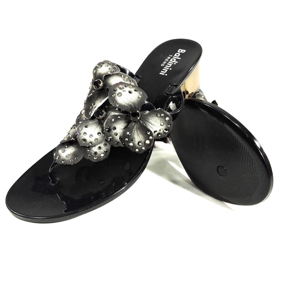 BALDINININI 🇮🇹 BLACK PLASTIC SUMMER SANDALS - Picture 5 of 6